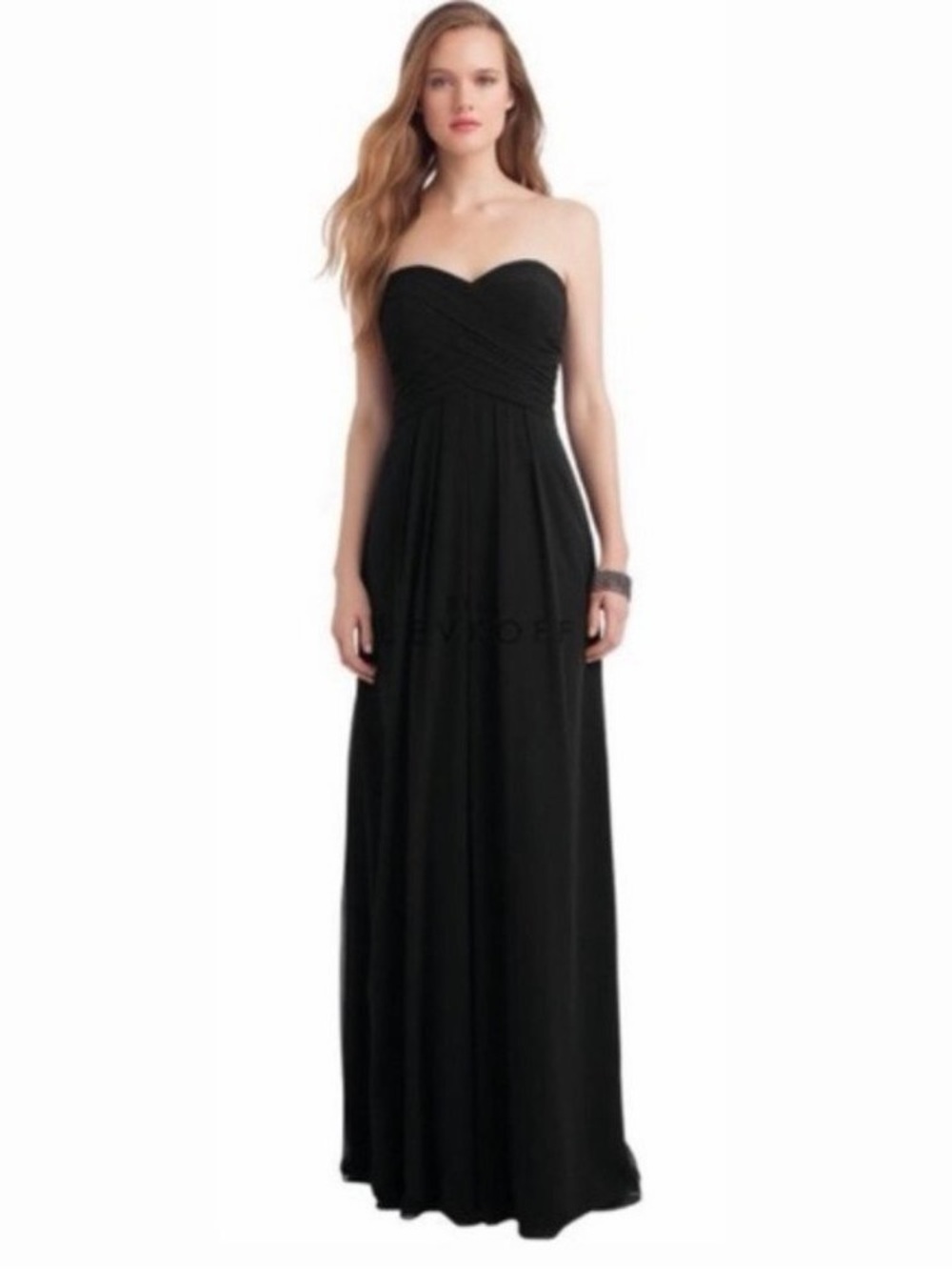 Bill Levkoff Strapless Black Sweetheart Maxi Dress